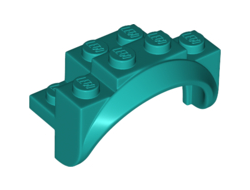 Vehicle, Mudguard 4 x 2 1/2 x 2 with Arch Round, Solid Studs, and Rounded Legs, Dark Turquoise (35789 / 6336510)