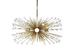 White Beaded Urchin Chandelier Sputnik