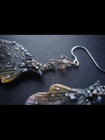 Фэнтези серьги "Крылышки Дымчатой Феи"