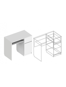 Стол компьютерный ск-7  «Милана», белый лофт