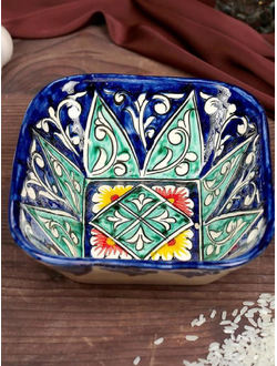 Салатница квадратная Риштанская керамика 19см