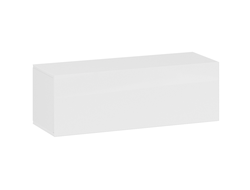 Гостиная Глосс - Шкаф навесной Белый глянец/Стекло Белый глянец