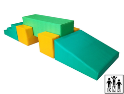 Детский мягкий модульный спортивный комплекс "Мост" зеленый / салатовый