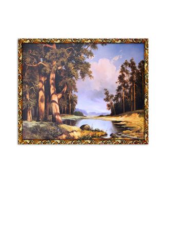 Картина в рамке для декора 517 "Водоём в лесу".