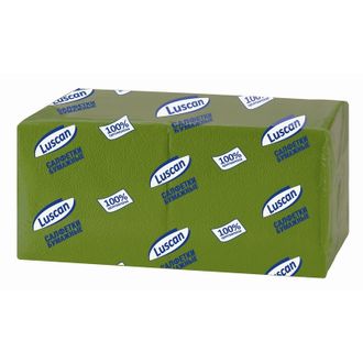 Салфетки бумажные Luscan Profi Pack 1 слой, 24х24 зеленые 400шт/уп