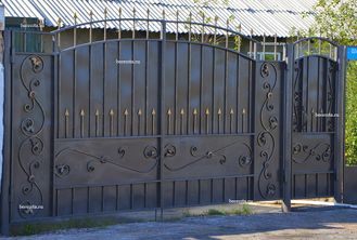 Художественные кованые ворота из листа металла - 047 - &quot;ЛОКО&quot;