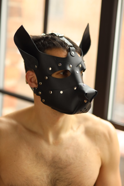 58025 Маска собаки из натуральной кожи