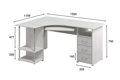 Стол компьютерный С-237 Северное дерево светлое