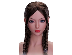 Женская голова (скульпт) с косами и подвижными глазами - 1/6 scale XIAO FEI (YMT098B) - YMTOYS