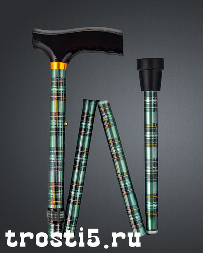 телескопическая складная недорогая трость с черной рукоятью