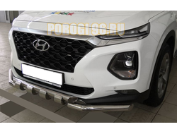 Защита переднего бампера G d60/60 для Hyundai Santa Fe (2018-2021)