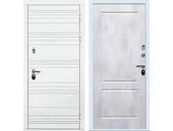 Белая дверь Rx14 с панелью ФЛ 117 бетон светлый