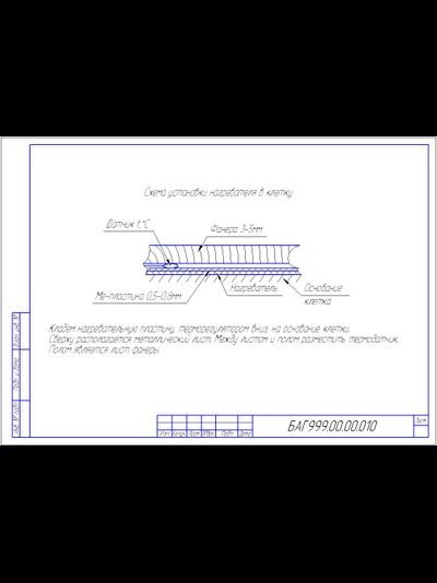 Обогреватель для маточников кроликов (60 Вт) с датчиком температуры на кабеле 40 см
