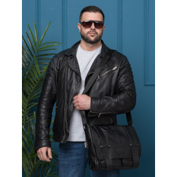 Кожаная мужская сумка Madruzzo black (арт. 5068-01)