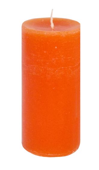 Свеча столбик оранжевый 4x9 см.