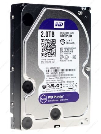 Жесткий диск WD Purple IntelliPower WD20PURX 2 Тб