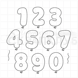 штамп воздушные шары цифры