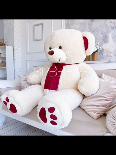 Гигантский плюшевый медведь 190 см бежевый Кевин