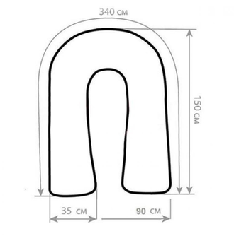 Подушка для беременных U 340 см  х 35 на молнии с ластовицей наполнитель искусственный пух + наволочка на молнии Сатин цвет на выбор