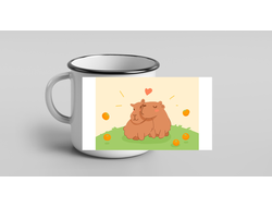 Кружка металлическая эмалированная Капибара, Kapibara-san №15