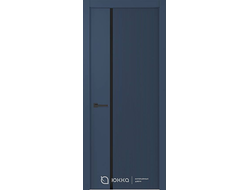Межкомнатная дверь Экза 18 с черным стеклом lacobel