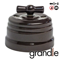 керамический ретро выключатель коричневый Grande