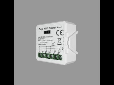 Двухканальное Wi-Fi реле-диммер Denkirs RL1004-DM