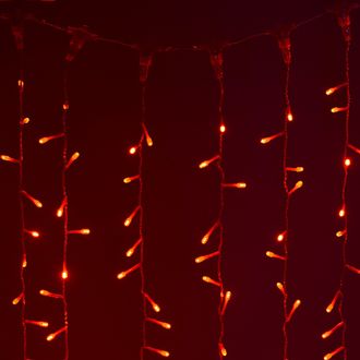 Световой занавес, 925 светодиодов, 2.4х1.9 м, 25 нитей, соединяемый (до 4 шт.), уличный, красный