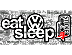 стикер - eat sleep