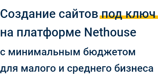 Создание сайтов под ключ на платформе NetHouse с минимальным бюджетом для малого и среднего бизнеса