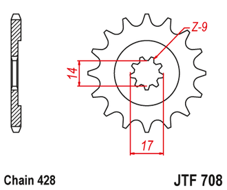 Звезда ведущая JT JTF708.15 (JTF708-15) (F708-15)