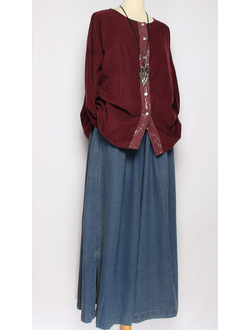 Рубашка "Вельвет пайетки"винный