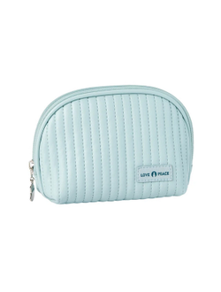 Kristaller Косметичка женская Love peace oval стёганая, пастельно-серый