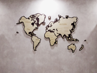 двухслойная карта мира из фанеры