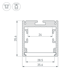 Профиль SL-ARC-3535-D1500-A90 (1180мм, дуга 1 из 4)