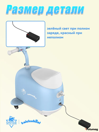 Электросамокат детский Spetime E9 Max голубой