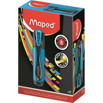 Маркер выделитель текста Maped ultra soft мягкий наконечник, 1-5мм, голубой