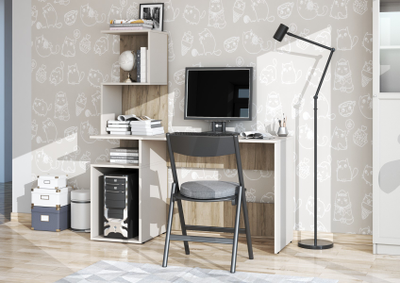 Бохо СП-001 стол письменный Дуб Крафт Серый/Кашемир