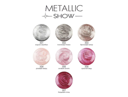 ЛАК для ногтей Metallic Show перламутровый с блестками Luxvisage