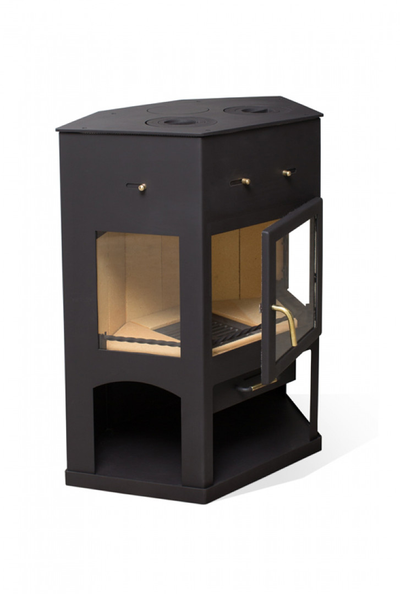 Печь-камин Енисей с плитой, Мета - Бел (Беларусь)