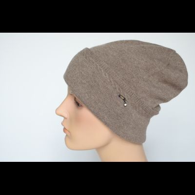 Шапка из кашемира с отворотом Италия Vizio 1104 CRY ореховая
