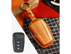 Чехол для ключа Toyota camry v70, LC Prado 150, Rav4, Highlander (светлокоричневая натуральная кожа)