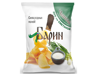 Новинки - Чипсы БАРИН Сметана и лук 70гр