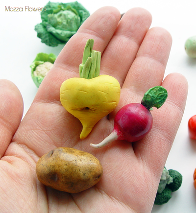 Овощи из полимерной глины улучшенные.