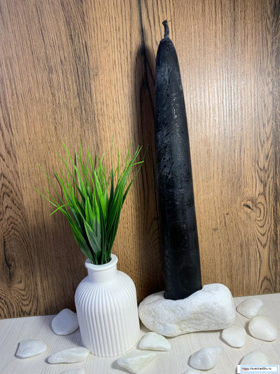 Свеча черная Алтарная большая (9-12 ч. горения).