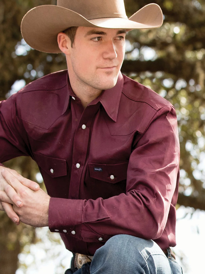 Рубашка Wrangler® Cowboy Cut® Work Shirt Firm Finish