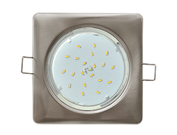 Светильник встраиваемый Ecola GX53-H4 Квадрат встр Сатин-хром 41x107 FS53S4ECB