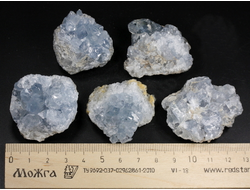 Целестин, друза кристаллов в ассортименте, Мадагаскар (33-43 мм, 50-60 г) №29934