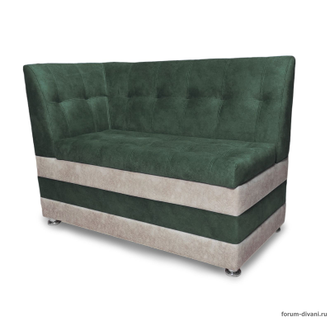 Кухонный ДИВАН "ФОРУМ-5МН" С БОКОВОЙ СПИНКОЙ, Зеленый/слоновая кость Левый