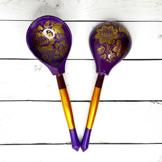 Ложки для музыкальных занятий Кудрина 190*60 мм фиолетовый фон (комплект 2 шт.)